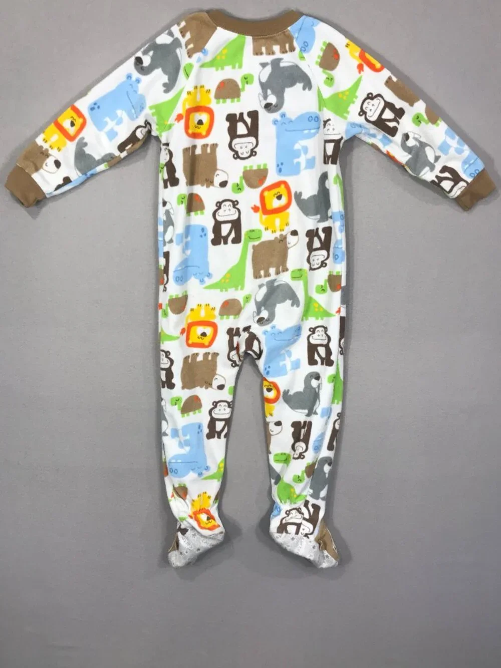 Carter's Footsie Boy's 3T Red Plaid Animal Print Sleeper Pajamas PJs Lot of 2